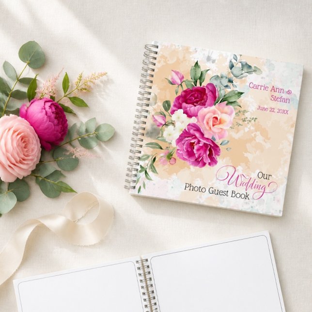 Livre d'or de mariage avec éclaboussure de couleur (Créateur téléchargé)