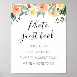 Livre d'or de mariage avec fleurs de pêcher