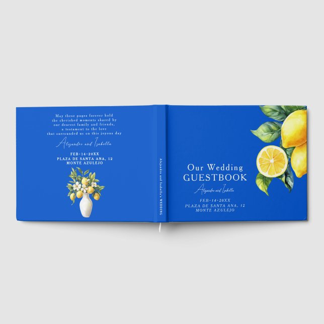 Livre d'or de mariage Azul & Limone Romance Bleu (Complet)