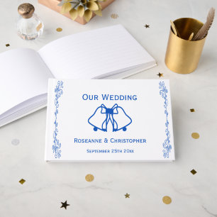 Livre d'or de mariage Bells Scrollwork Bleu Saphir