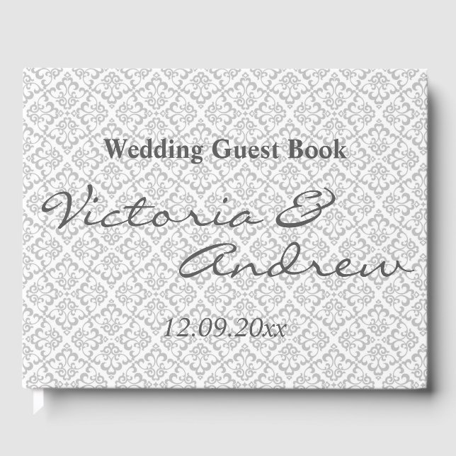 Livre d'or de mariage - Blanc & Gris (Recto)