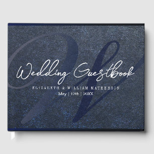 Livre d'or de mariage bleu minimaliste moderne