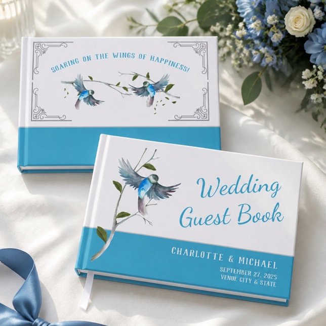 Livre d'or de mariage Blue Bird of Happiness (Créateur téléchargé)