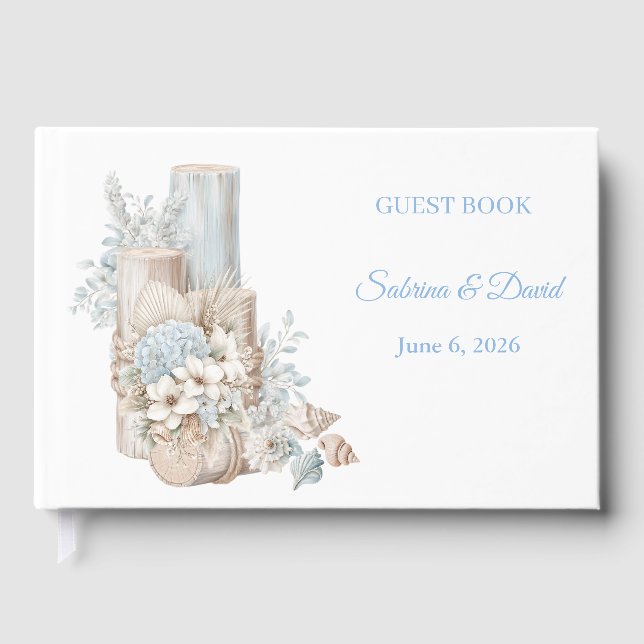 Livre d'or de mariage bohème de plage côtière (Recto)