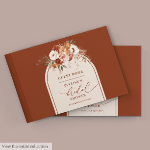 Livre d'or de mariage bohème pampa rouille vintage