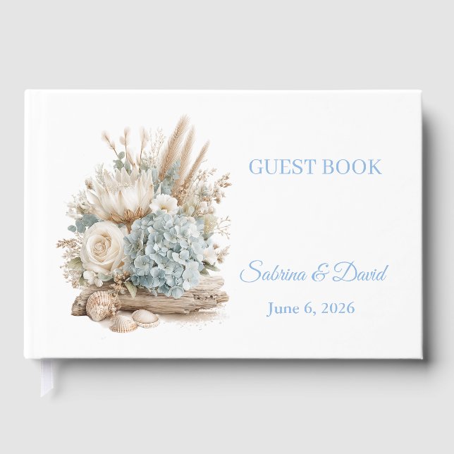 Livre d'or de mariage bohème plage (Recto)