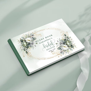 Livre d'or de mariage bohème vert poussiéreux aqua