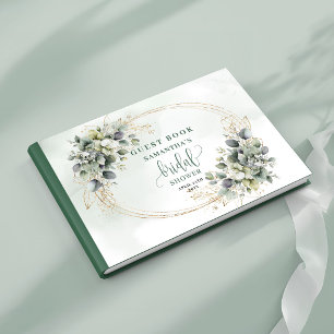 Livre d'or de mariage bohème vert sauge aquarelle