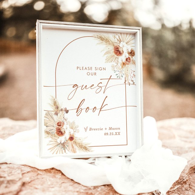 Livre d'or de mariage Boho | Arbre Herbe de Pampas (Créateur téléchargé)