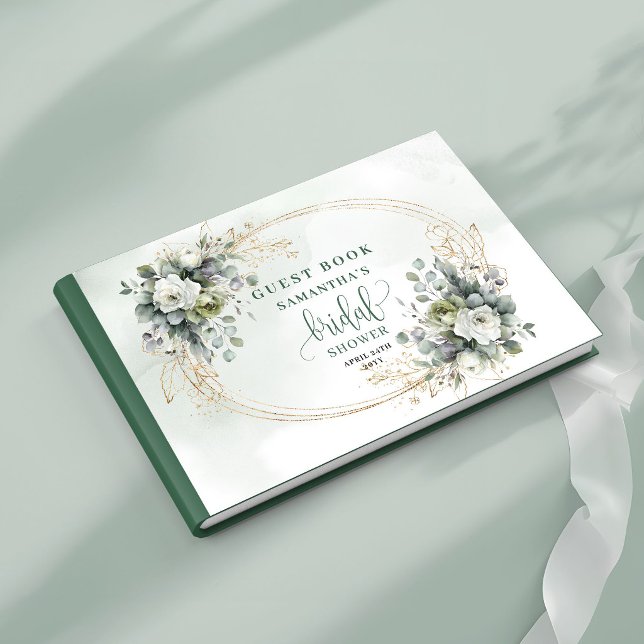 Livre d'or de mariage Botanical Green Gold (Botanical Green Gold Bridal Shower Guest Book)