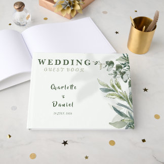 Livre d'or de mariage botanique moderne organique