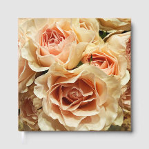 Livre d'or de mariage Bouquet de Rose Pêche Abrico