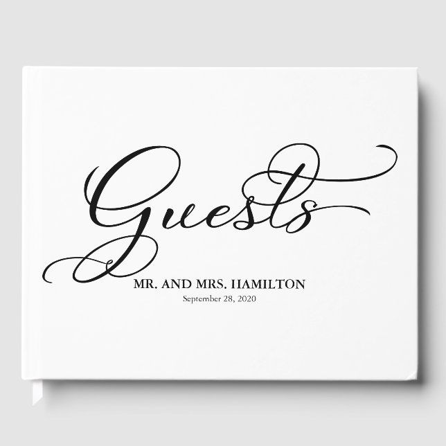 Livre d'or de mariage Calligraphie élégante (Recto)
