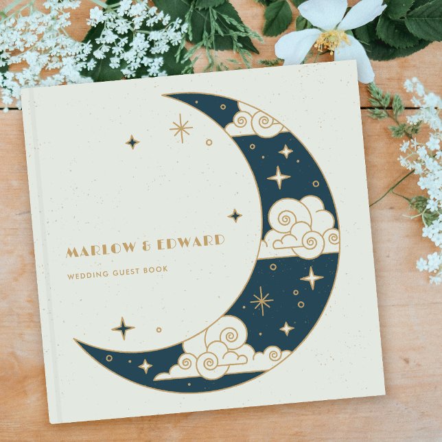 Livre d'or de mariage céleste Lune & Étoiles Sarce (Créateur téléchargé)