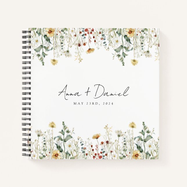 Livre d'or de mariage champ de fleurs sauvages d'é (Devant)