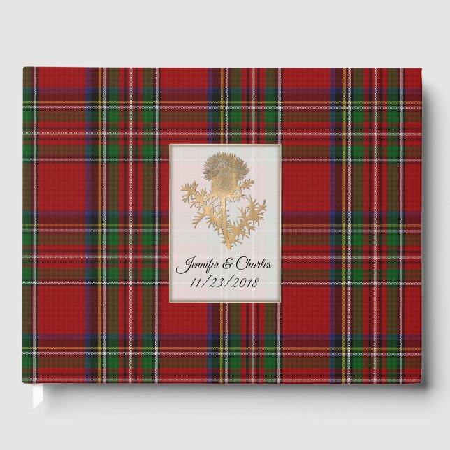Livre d'or de mariage Chardon Plaid Royal Stewart (Recto)