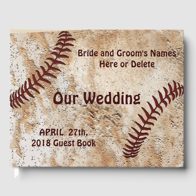Livre d'or de mariage de baseball personnalisé uni (Recto)