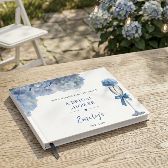 Livre d'or de mariage de la mariée avec hydrangea  (Créateur téléchargé)