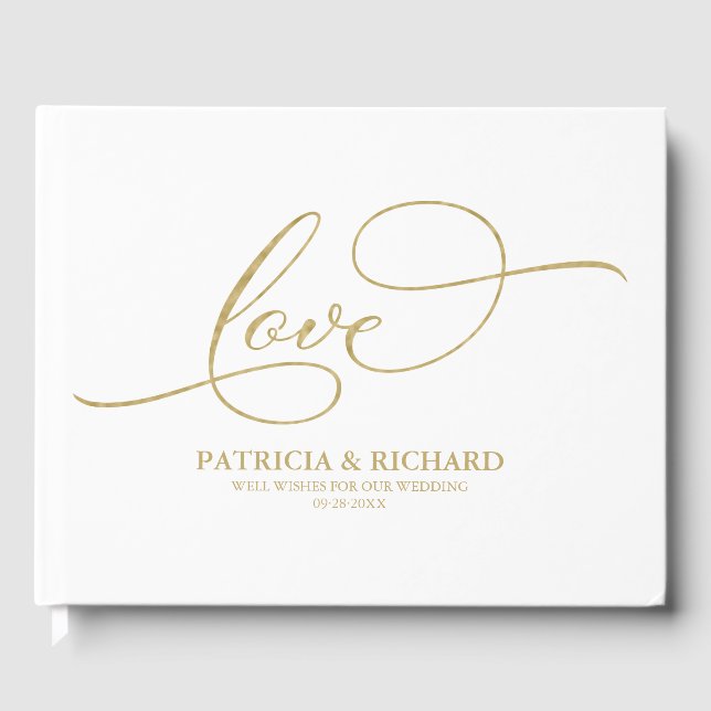 Livre d'or de mariage écriture élégante feuille d' (Recto)