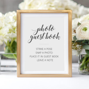 Livre d'or de mariage élégant avec panneau de phot