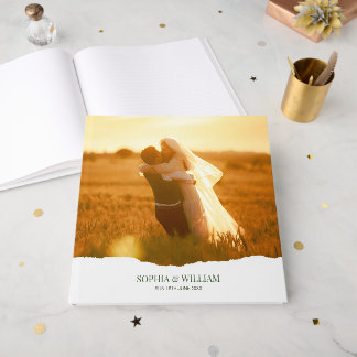 Livre d'or de mariage élégant avec photo sur papie
