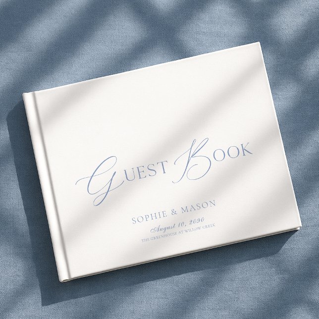 Livre d'or de mariage élégant écriture Dusty Blue (Créateur téléchargé)