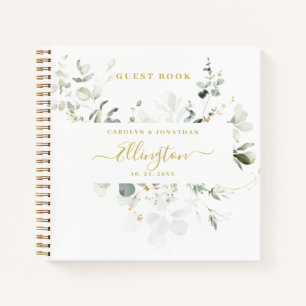 Livre d'or de mariage élégant eucalyptus écriture
