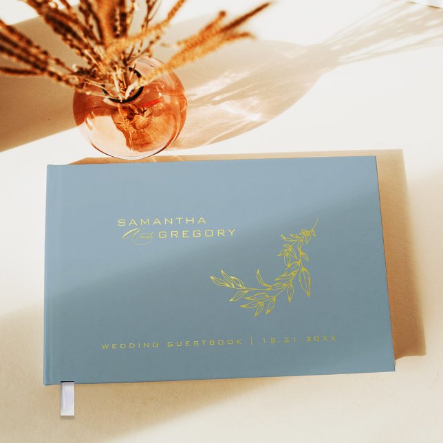 Livre d'or de mariage élégant Monogramme Feuille d (Créateur téléchargé)