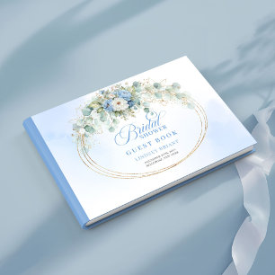 Livre d'or de mariage élégant poussiéreux bleu piv