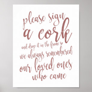 Livre d'or de mariage en bouchon de vin Rose Gold