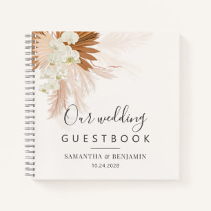 Livre d'or de mariage en herbe des Pampas moderne