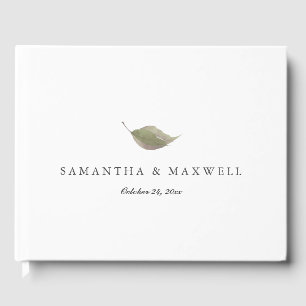 Livre d'or de mariage feuille de sauge verte