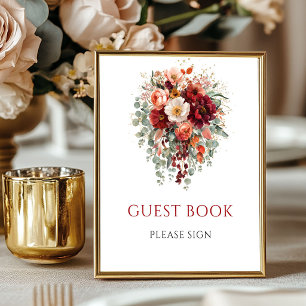 Livre d'or de mariage Fleurs d'Automne Bourgogne P