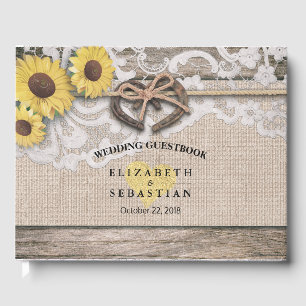 Livre d'or de mariage Fleurs de tournesol toile de