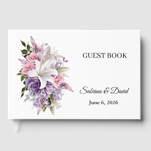 Livre d'or de mariage floral (Recto)