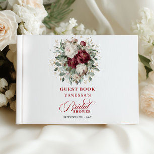 Livre d'or de mariage floral de Bourgogne magnifiq