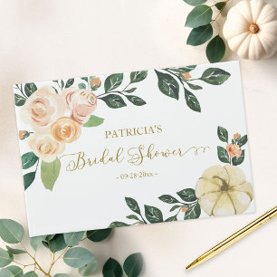 Livre d'or de mariage Floral de pêche Citrouille A