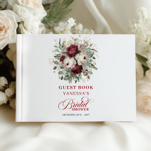 Livre d'or de mariage floral doré Glam Marsala pou