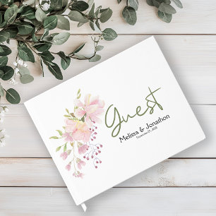 Livre d'or de mariage floral Magnolia Blush Rose