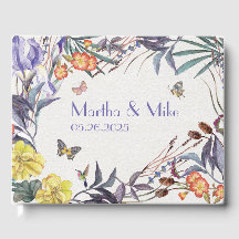Livre d'or de mariage floral papillon