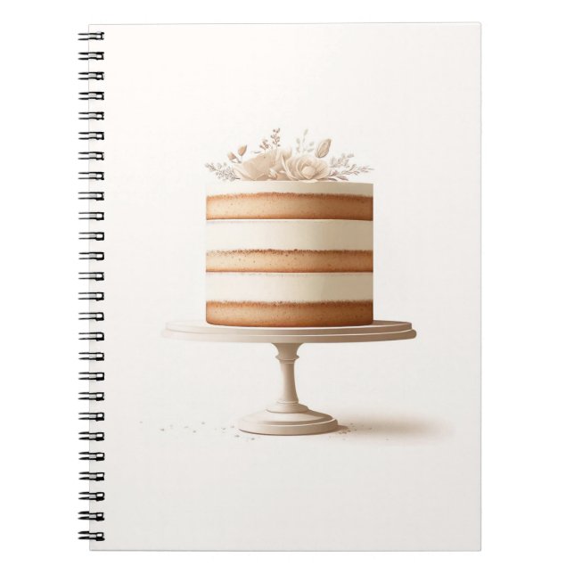 Livre d'or de mariage gâteau floral blanc élégant  (Devant)