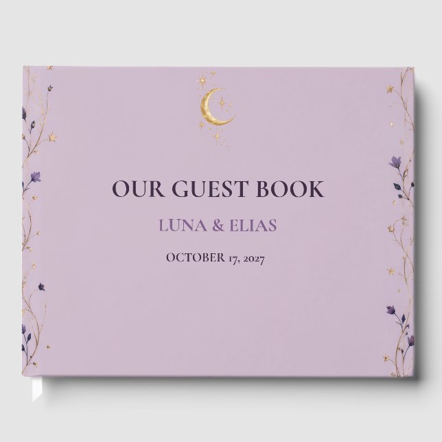 Livre d'or de mariage gothique céleste lilas modif (Recto)