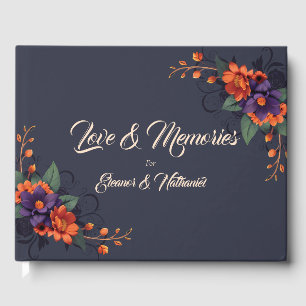 Livre d'or de mariage gothique floral élégant