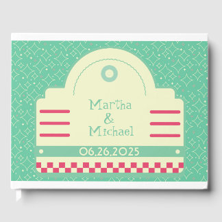 Livre d'or de mariage graphique de diner classique
