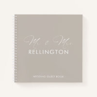 Livre d'or de mariage gris ciment minimal moderne