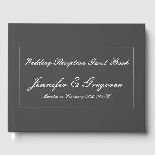 Livre d'or de mariage gris et personnalisé