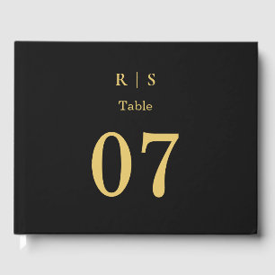 Livre d'or de mariage luxe noir et or