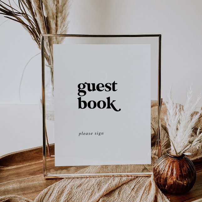 Livre d'or de mariage moderne à typographie noire (Créateur téléchargé)