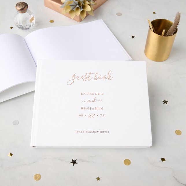 Livre d'or de mariage moderne et décoration minima (Recto ouvert)