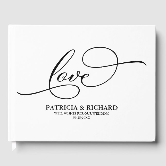 Livre d'or de mariage noir écriture élégante (Recto)